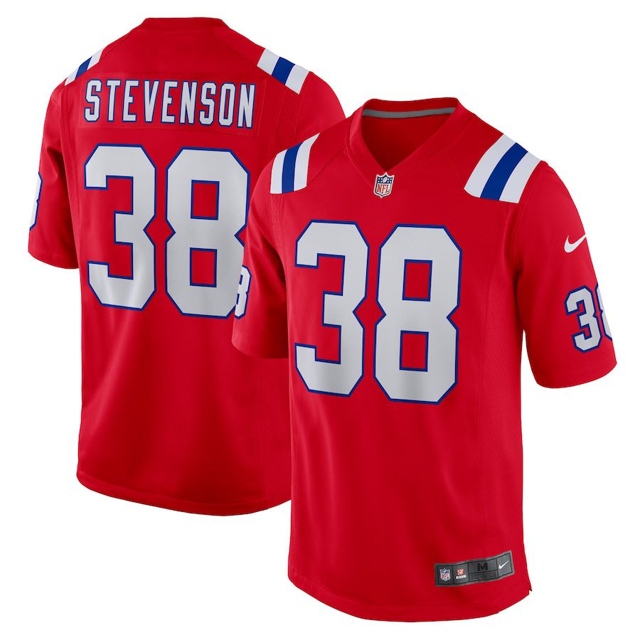 Men New England Patriots #38 Rhamondre Stevenson Nike Red Alternate Game Player NFL Jersey->new england patriots->NFL Jersey